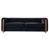 Modern velvet sofa black color