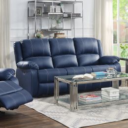 Zuriel Power Motion Sofa; Blue PU 54615