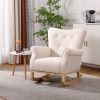 Baby Room High Back Rocking Chair Nursery Chair ; Comfortable Rocker Fabric Padded Seat ; Modern High Back Armchair