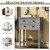 TREXM Narrow Console Table; Slim Sofa Table with Three Storage Drawers and Bottom Shelf for Living Room; Easy Assembly (Gray Wash)