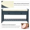 TREXM Shoe Rack with Cushioned Seat and Drawers; Multipurpose Entryway Storage Bench (Antique Navy)