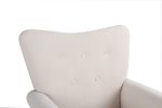 Baby Room High Back Rocking Chair Nursery Chair ; Comfortable Rocker Fabric Padded Seat ; Modern High Back Armchair
