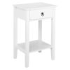 FCH Two-layer Bedside Cabinet Coffee Table with Drawer White RT