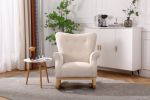 Baby Room High Back Rocking Chair Nursery Chair ; Comfortable Rocker Fabric Padded Seat ; Modern High Back Armchair