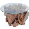 vidaXL Coffee Table Solid Teak Driftwood 23.6"