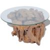 vidaXL Coffee Table Solid Teak Driftwood 23.6"