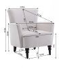 Armchair Modern Accent Sofa with Linen surface; Leisure Chair with solide wood feet for living room bedroom Studio; Blue