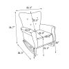 Baby Room High Back Rocking Chair Nursery Chair ; Comfortable Rocker Fabric Padded Seat ; Modern High Back Armchair