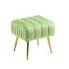 Velvet Accent Chair with Ottoman; Modern Tufted Barrel Chair Ottoman Set for Living Room Bedroom; Golden Finished; Grass Green