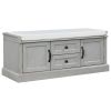 TREXM Storage Bench with 2 Drawers and 2 Cabinets; Shoe Bench with Removable Cushion for Living Room; Entryway (Gray Wash)