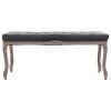 vidaXL Bench Linen Solid Wood 43.3" x 15" x 18.9" Dark Gray
