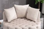 Accent Chair / Classical Barrel Chair for living room / Modern Leisure Sofa Chair (Khaki)