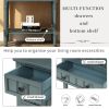 TREXM Narrow Console Table; Slim Sofa Table with Three Storage Drawers and Bottom Shelf for Living Room; Easy Assembly (Navy)