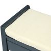 TREXM Shoe Rack with Cushioned Seat and Drawers; Multipurpose Entryway Storage Bench (Antique Navy)