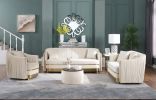 Round Ottoman Set with Storage; 2 in 1 combination; Round Coffee Table; Square Foot Rest Footstool for Living Room Bedroom Entryway Office