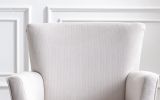 Armchair Modern Accent Sofa with Linen surface; Leisure Chair with solide wood feet for living room bedroom Studio; White