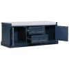 TREXM Storage Bench with 2 Drawers and 2 Cabinets; Shoe Bench with Removable Cushion for Living Room; Entryway (Antique Navy)