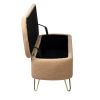 Camel Storage Ottoman Bench for End of Bed Gold Legs; Modern Camel Faux Fur Entryway Bench Upholstered Padded with Storage for Living Room Bedroom