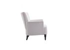 Armchair Modern Accent Sofa with Linen surface; Leisure Chair with solide wood feet for living room bedroom Studio; White
