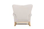 Baby Room High Back Rocking Chair Nursery Chair ; Comfortable Rocker Fabric Padded Seat ; Modern High Back Armchair