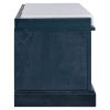 TREXM Storage Bench with 2 Drawers and 2 Cabinets; Shoe Bench with Removable Cushion for Living Room; Entryway (Antique Navy)
