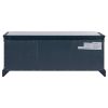 TREXM Storage Bench with 2 Drawers and 2 Cabinets; Shoe Bench with Removable Cushion for Living Room; Entryway (Antique Navy)