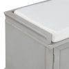 TREXM Storage Bench with 2 Drawers and 2 Cabinets; Shoe Bench with Removable Cushion for Living Room; Entryway (Gray Wash)
