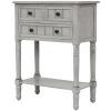 TREXM Narrow Console Table; Slim Sofa Table with Three Storage Drawers and Bottom Shelf for Living Room; Easy Assembly (Gray Wash)
