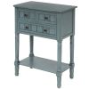 TREXM Narrow Console Table; Slim Sofa Table with Three Storage Drawers and Bottom Shelf for Living Room; Easy Assembly (Navy)