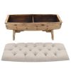 vidaXL Storage Bench 40.6" Solid Wood Fir
