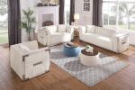 Round Ottoman Set with Storage; 2 in 1 combination; Round Coffee Table; Square Foot Rest Footstool for Living Room Bedroom Entryway Office