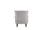 Armchair Modern Accent Sofa with Linen surface; Leisure Chair with solide wood feet for living room bedroom Studio; White
