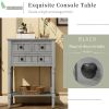TREXM Narrow Console Table; Slim Sofa Table with Three Storage Drawers and Bottom Shelf for Living Room; Easy Assembly (Gray Wash)