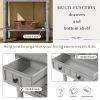 TREXM Narrow Console Table; Slim Sofa Table with Three Storage Drawers and Bottom Shelf for Living Room; Easy Assembly (Gray Wash)