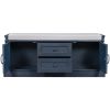 TREXM Storage Bench with 2 Drawers and 2 Cabinets; Shoe Bench with Removable Cushion for Living Room; Entryway (Antique Navy)