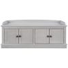 TREXM Storage Bench with 4 Doors and Adjustable Shelves; Shoe Bench with Removable Cushion for Living Room; Entryway (Gray Wash)