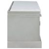 TREXM Storage Bench with 2 Drawers and 2 Cabinets; Shoe Bench with Removable Cushion for Living Room; Entryway (Gray Wash)