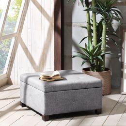 [Only support Drop Shipping Buyer] Aspen Button Tufted Storage Ottoman (Color: as pic)