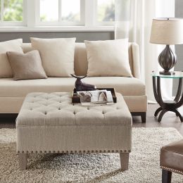 [Only support Drop Shipping Buyer] Lindsey Tufted Square Cocktail Ottoman (Color: as pic)