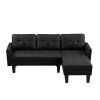 Faux Leather Sectional sofa bed ;  L-shape Sofa Chaise Lounge with Ottoman Bench